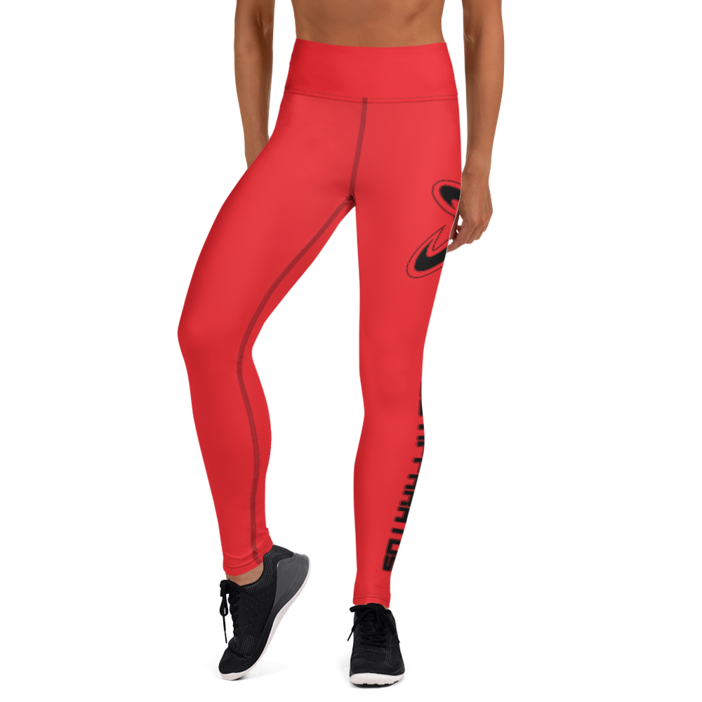 Athletic Apparatus Red 1 Black logo Yoga Leggings - Athletic Apparatus