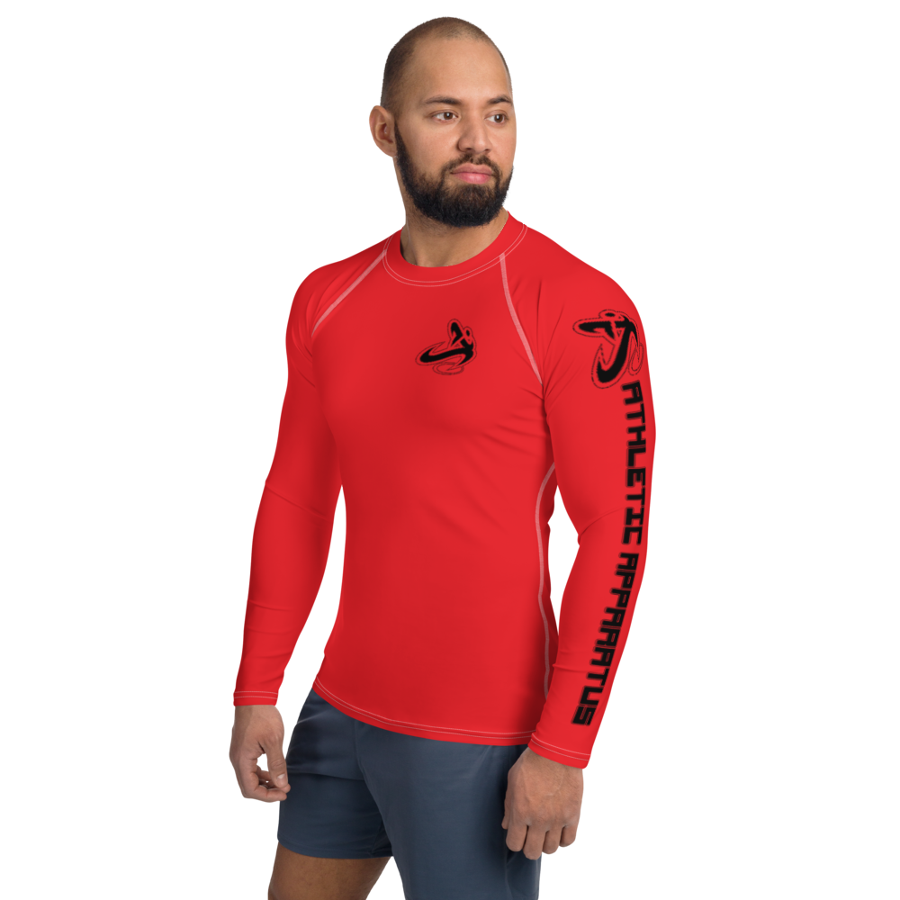 
                      
                        Athletic Apparatus Red 1 Black Logo White stitch Men's Rash Guard - Athletic Apparatus
                      
                    