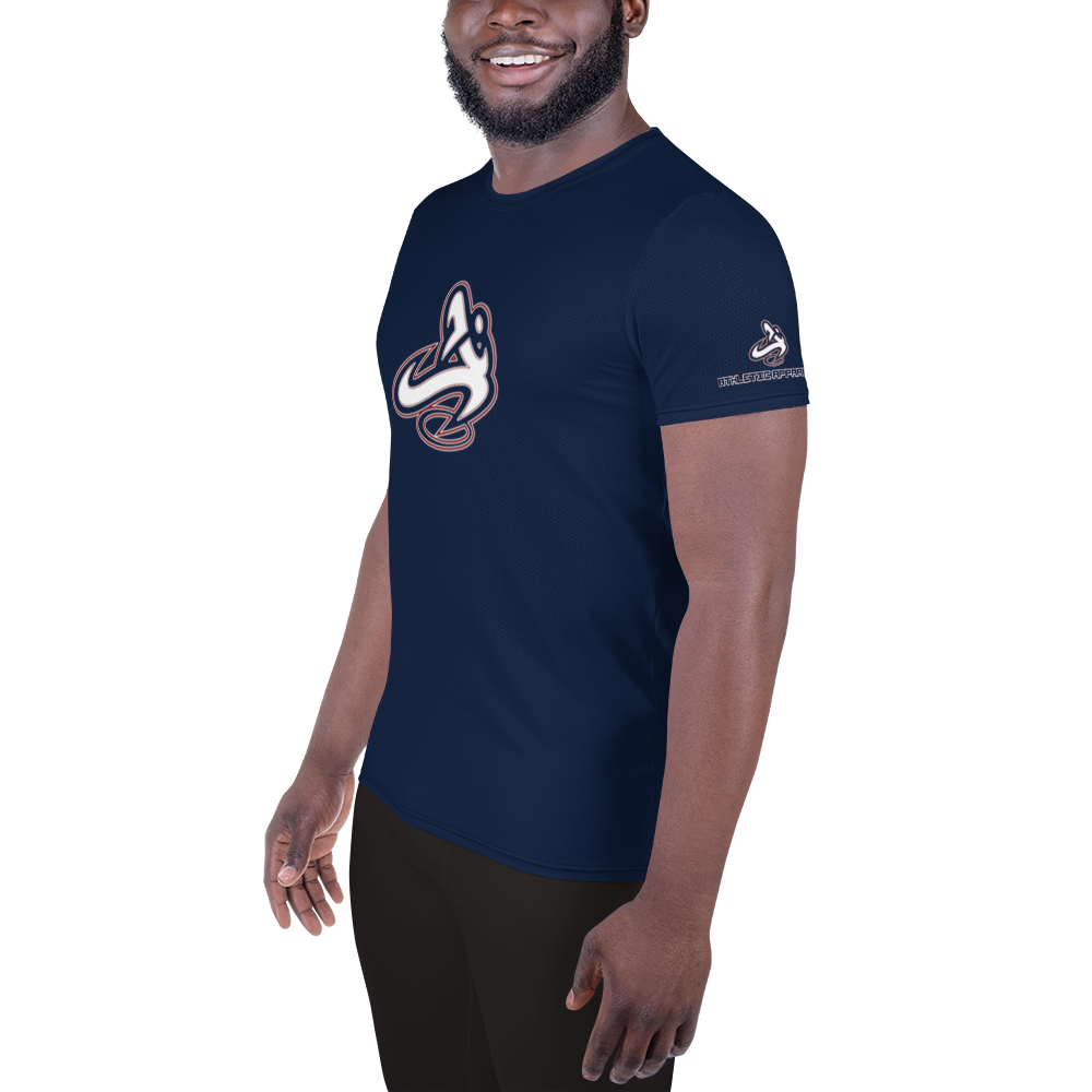 Athletic Apparatus Navy Blue rwb logo Men's Athletic T-shirt - Athletic Apparatus