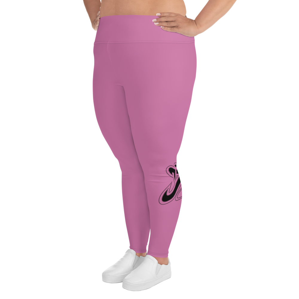 Athletic Apparatus Pink 1 Black logo V3 Plus Size Leggings - Athletic Apparatus