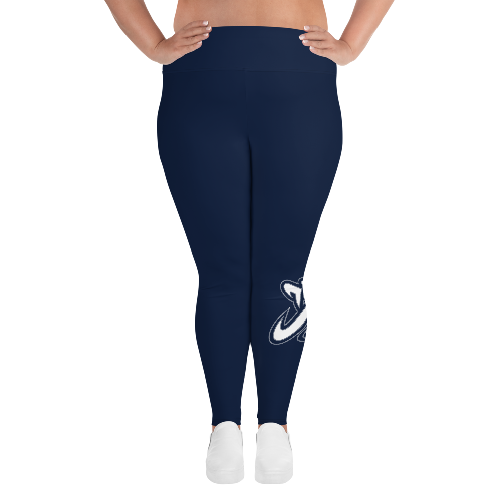 Athletic Apparatus Navy Blue White logo V3 Plus Size Leggings - Athletic Apparatus