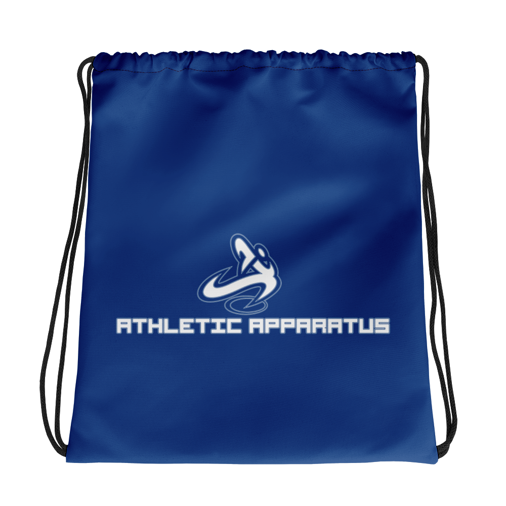 Athletic Apparatus Blue 2 White Logo V1 Drawstring bag - Athletic Apparatus