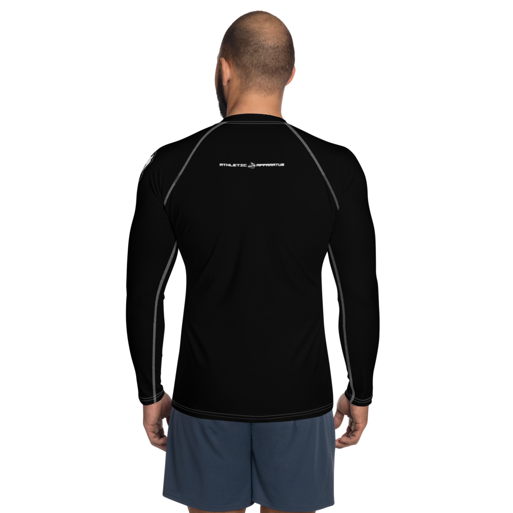 
                      
                        Athletic Apparatus Black White logo White stitch Men's Rash Guard - Athletic Apparatus
                      
                    