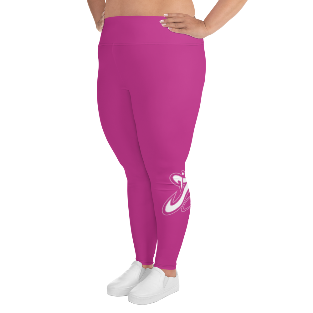 Athletic Apparatus Pink White logo V3 Plus Size Leggings - Athletic Apparatus