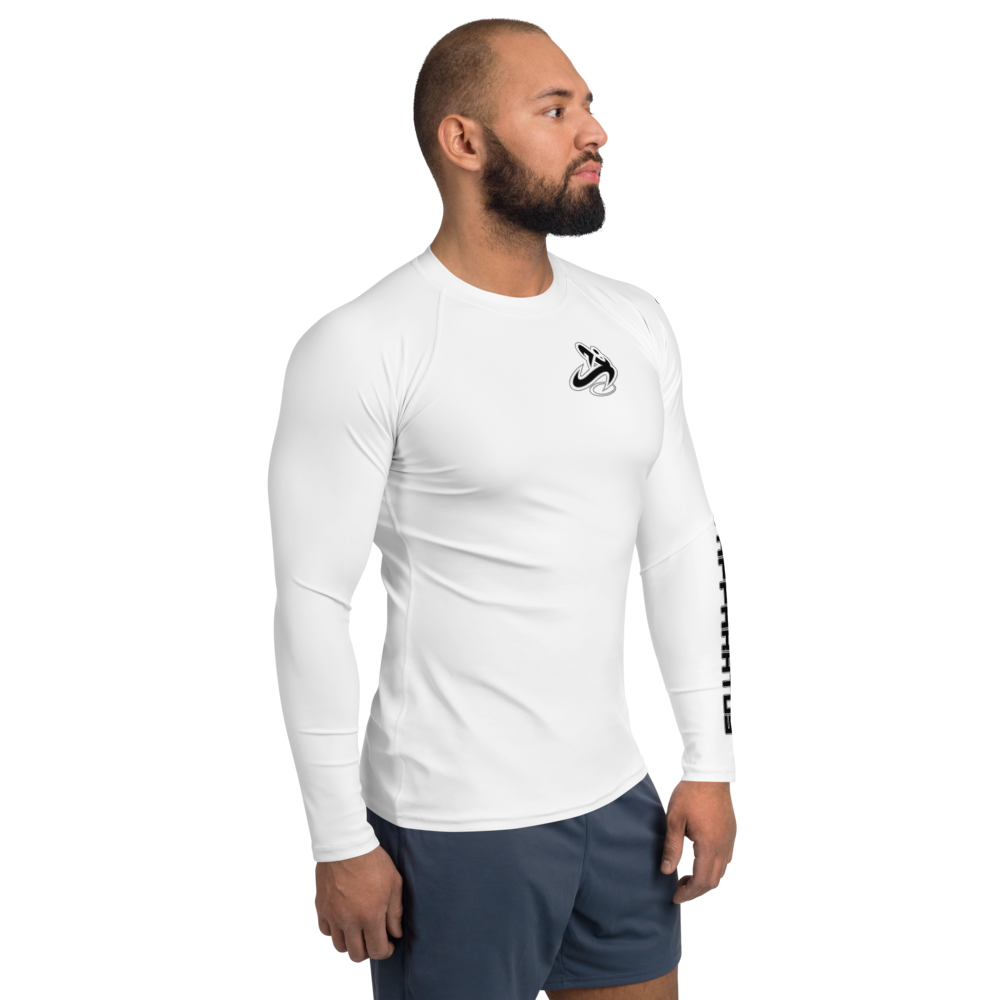 
                      
                        Athletic Apparatus White Black logo White stitch Men's Rash Guard - Athletic Apparatus
                      
                    