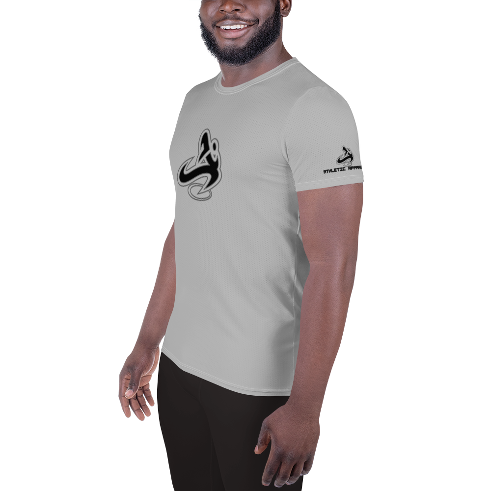 
                      
                        Athletic Apparatus Grey 2 Black logo White Stitch Men's Athletic T-shirt - Athletic Apparatus
                      
                    