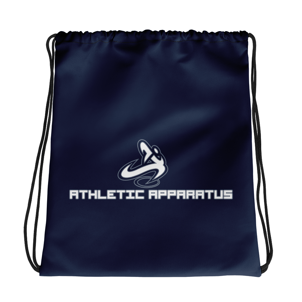Athletic Apparatus Navy White Logo V1 Drawstring bag - Athletic Apparatus
