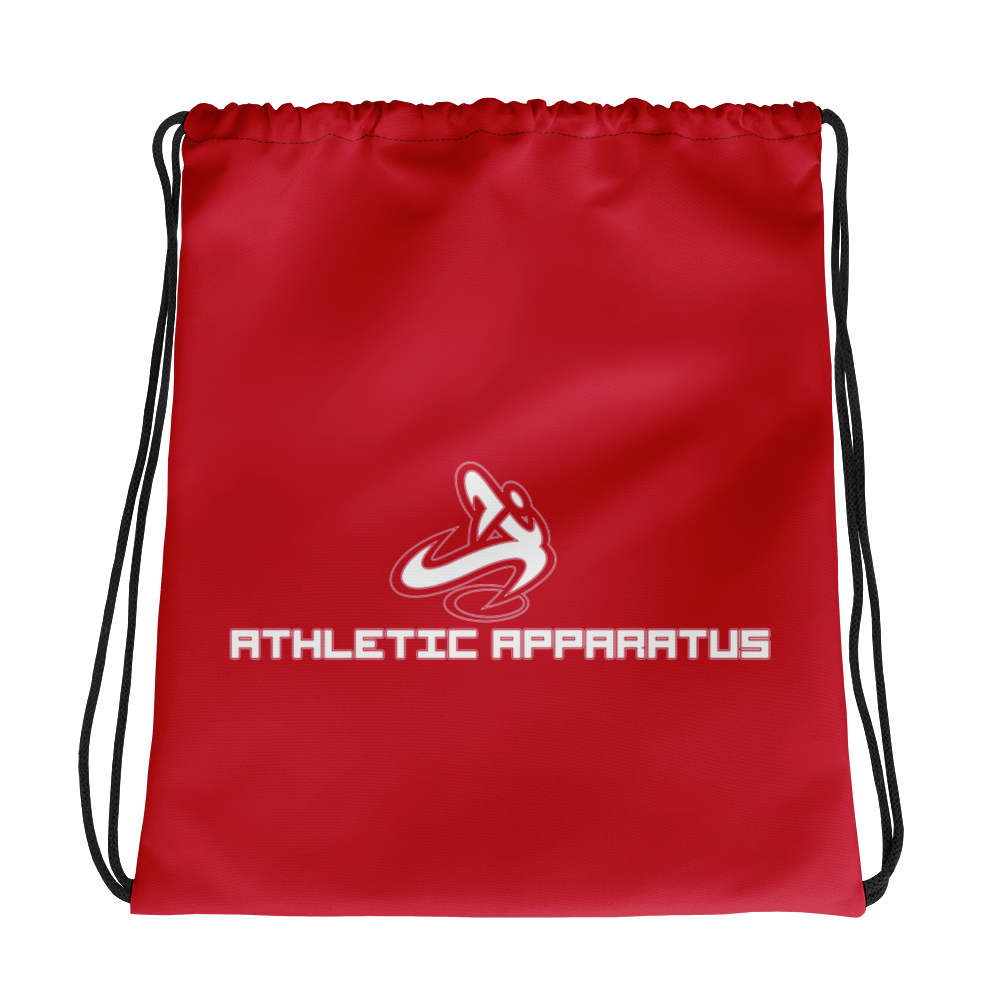 Athletic Apparatus Red White Logo V1 Drawstring bag - Athletic Apparatus
