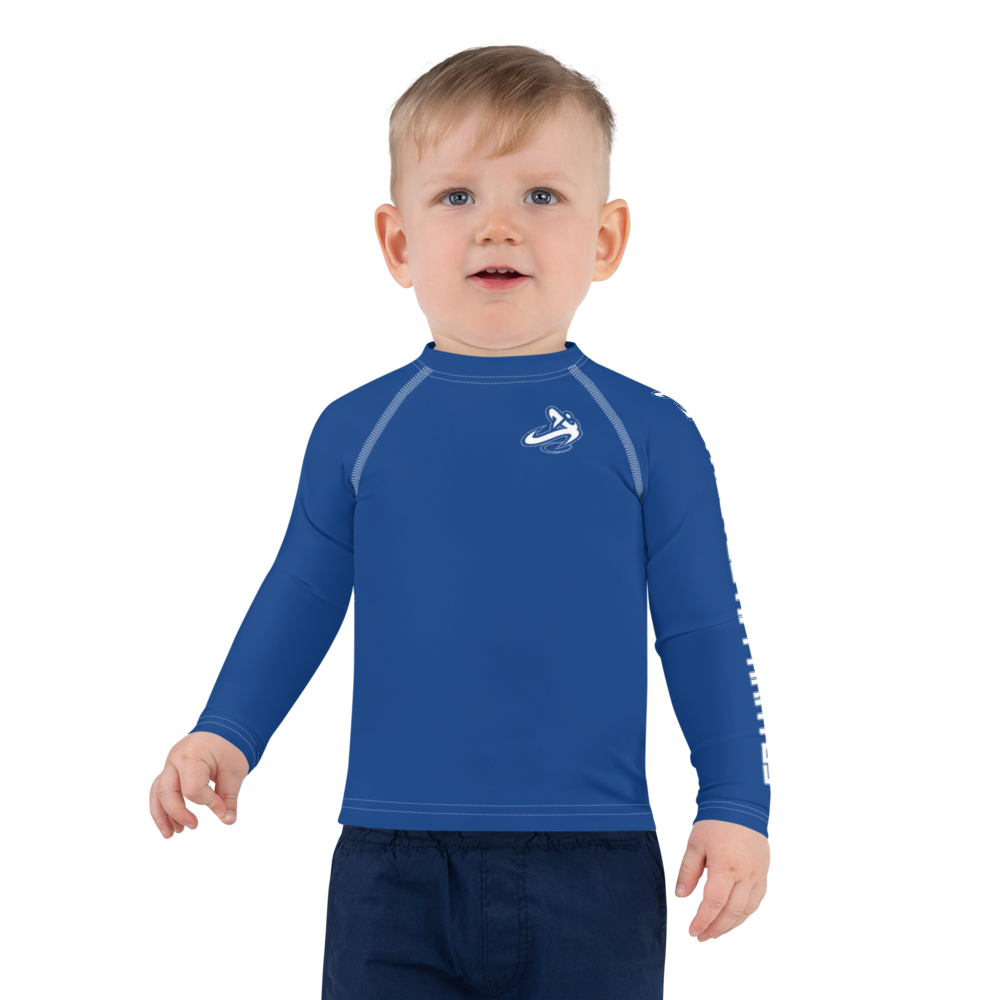 
                      
                        Athletic Apparatus Blue 2 White logo White stitch Kids Rash Guard - Athletic Apparatus
                      
                    