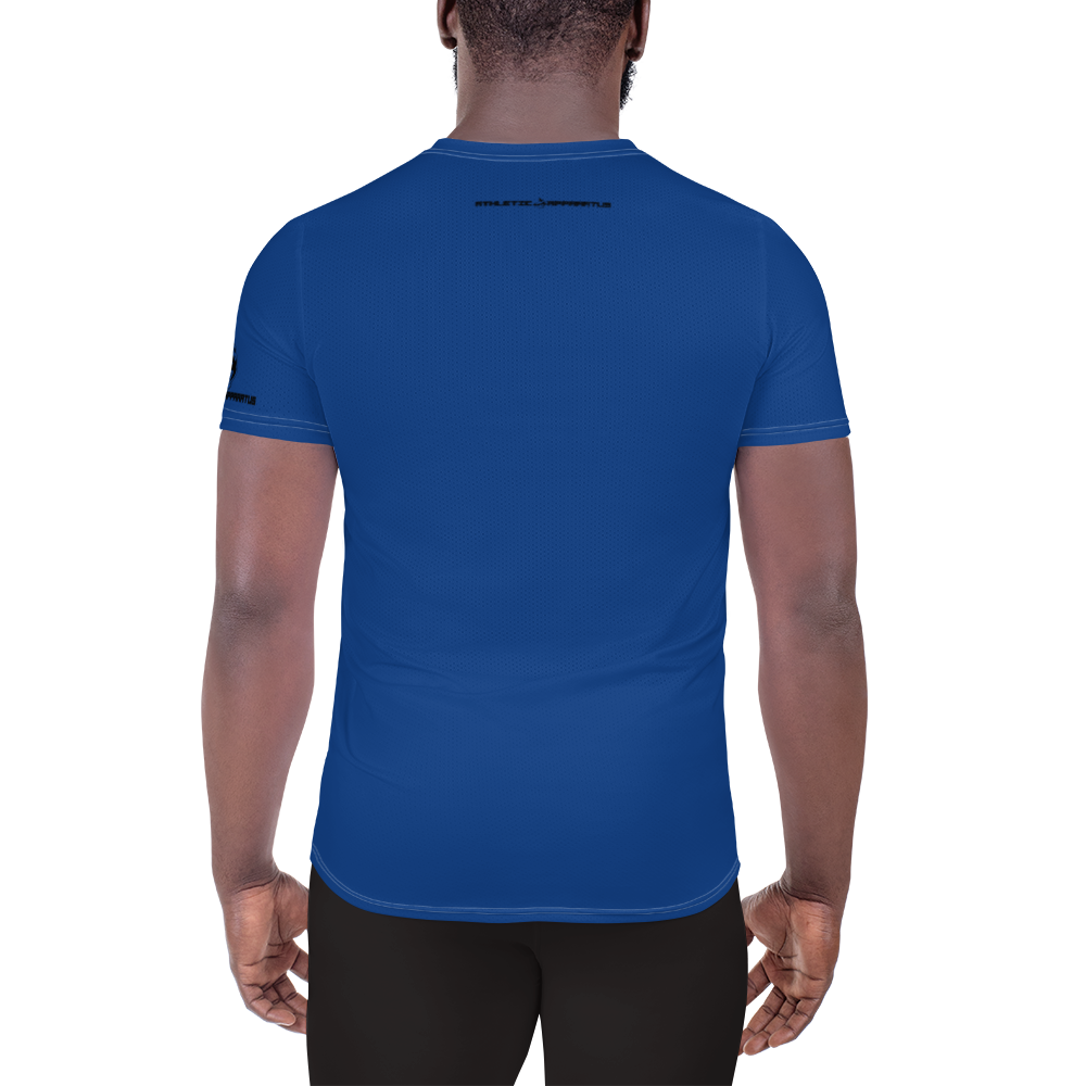 
                  
                    Athletic Apparatus Blue 2 Black logo White Stitch Men's Athletic T-shirt - Athletic Apparatus
                  
                