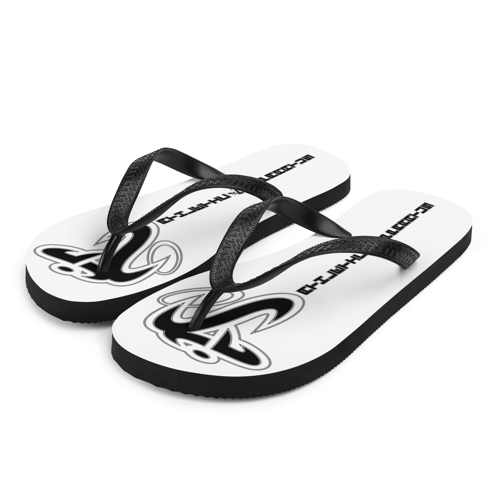 Athletic Apparatus White Black logo Flip-Flops - Athletic Apparatus