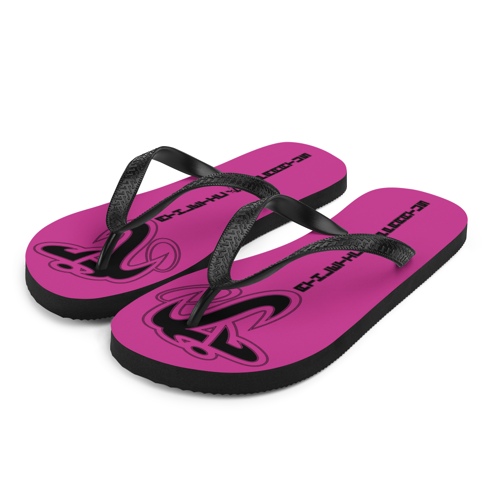 Athletic Apparatus Pink Black logo Flip-Flops - Athletic Apparatus