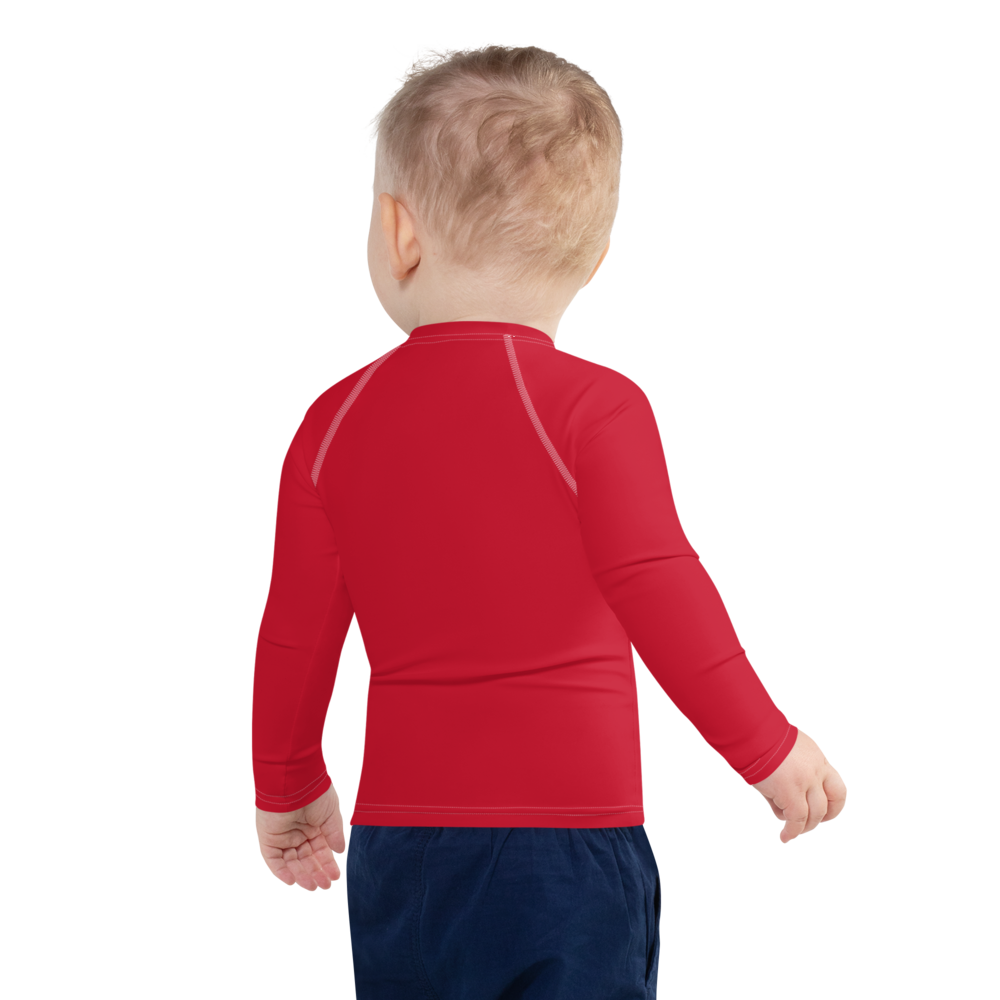 Athletic Apparatus Red White logo White stitch Kids Rash Guard - Athletic Apparatus