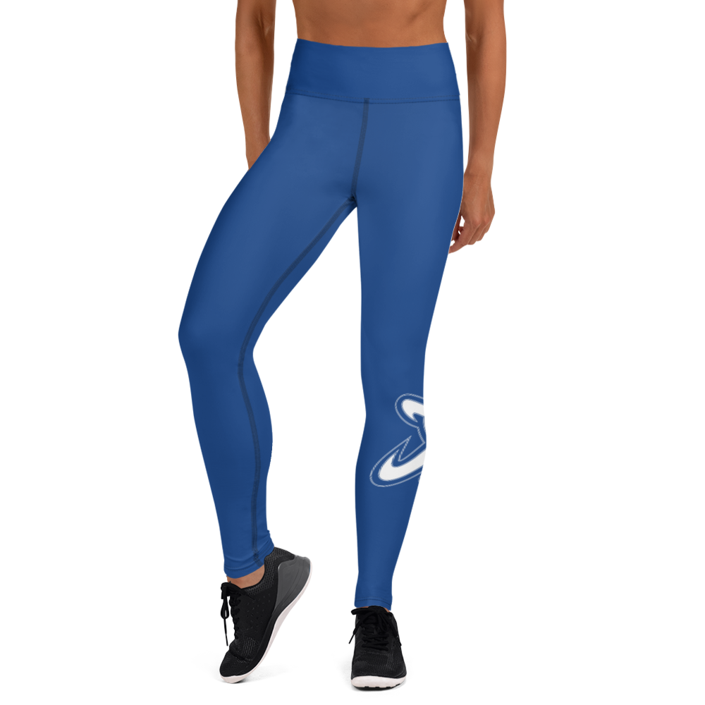 Athletic Apparatus Blue 2 White logo V3 Yoga Leggings - Athletic Apparatus