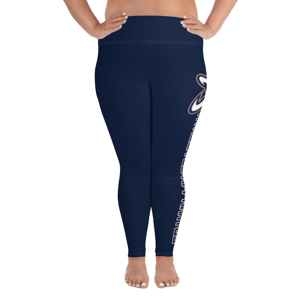 Athletic Apparatus Navy Blue rwb logo White stitch Plus Size Leggings - Athletic Apparatus