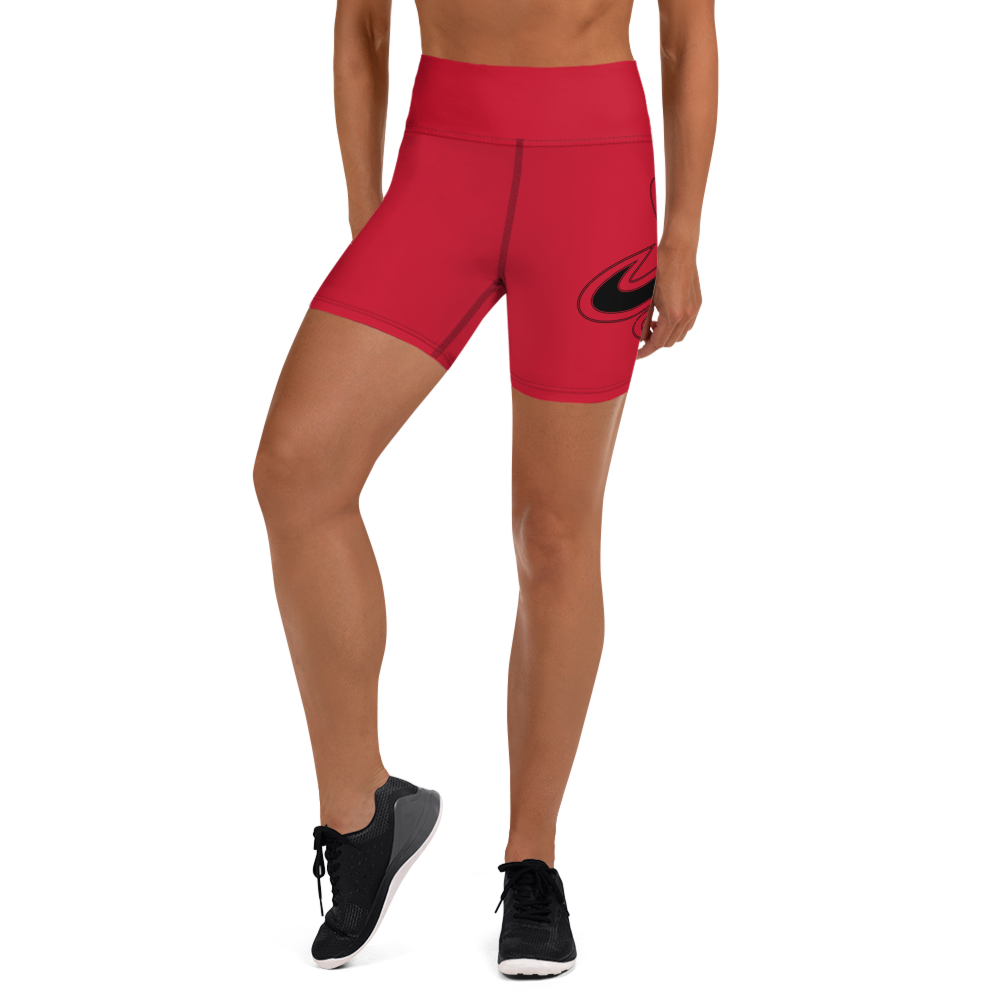 Athletic Apparatus Red Black Logo Yoga Shorts - Athletic Apparatus