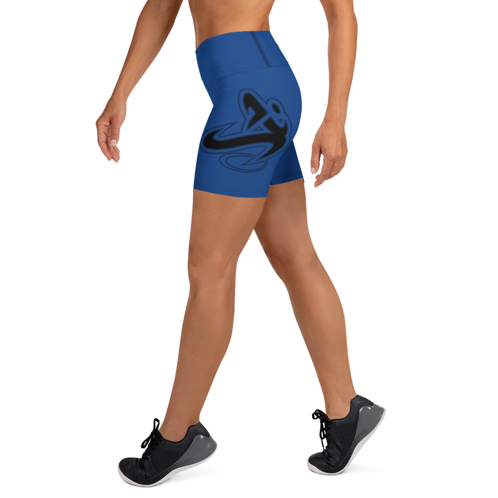 Athletic Apparatus Blue 2 Black Logo Yoga Shorts - Athletic Apparatus