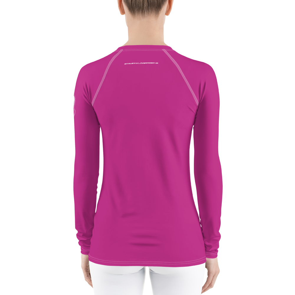 
                      
                        Athletic Apparatus Pink White logo White stitch Women's Rash Guard - Athletic Apparatus
                      
                    