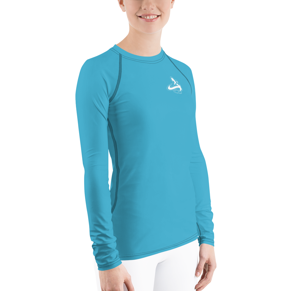 
                      
                        Athletic Apparatus Blue 7 White logo Women's Rash Guard - Athletic Apparatus
                      
                    