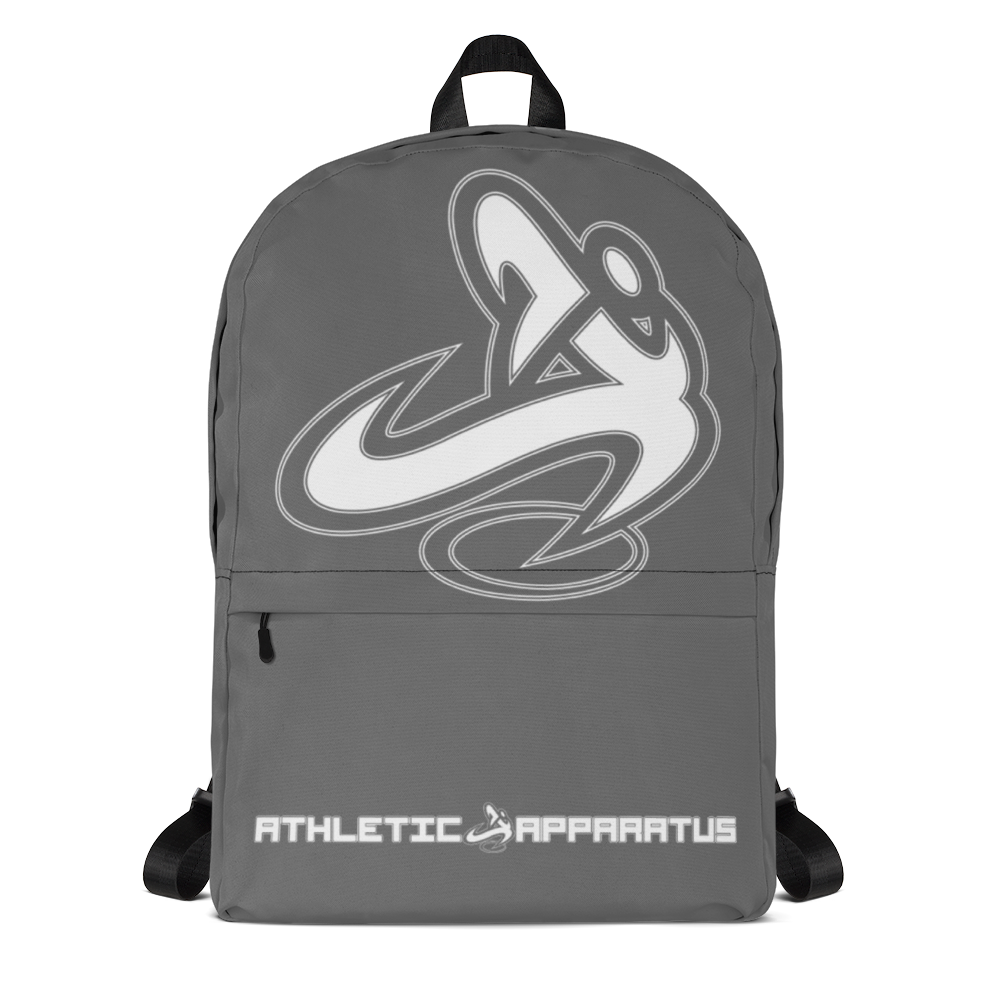 Athletic Apparatus Grey White logo Backpack - Athletic Apparatus