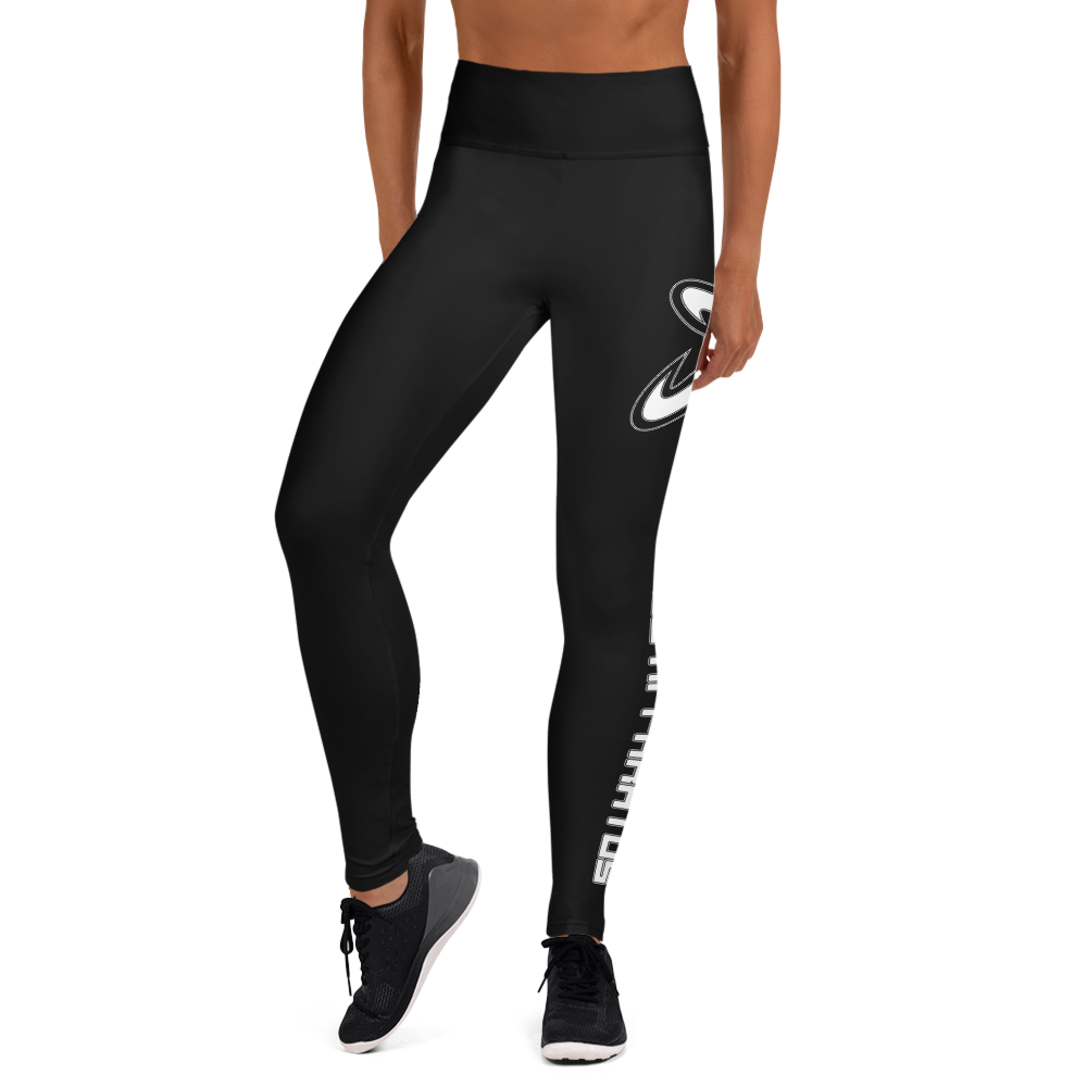 Athletic Apparatus Black White logo V2 Yoga Leggings - Athletic Apparatus