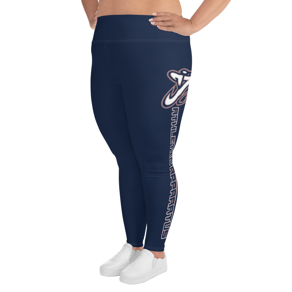 Athletic Apparatus Navy Blue rwb logo White stitch Plus Size Leggings - Athletic Apparatus