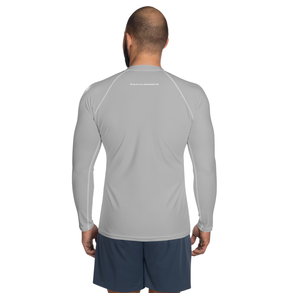 
                      
                        Athletic Apparatus Grey 2 White logo White stitch Men's Rash Guard - Athletic Apparatus
                      
                    