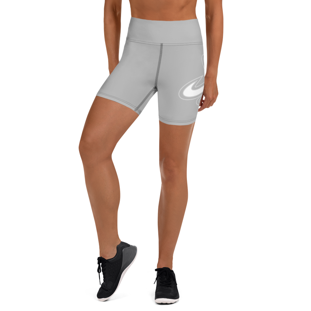 Athletic Apparatus Grey 2 White logo Yoga Shorts - Athletic Apparatus