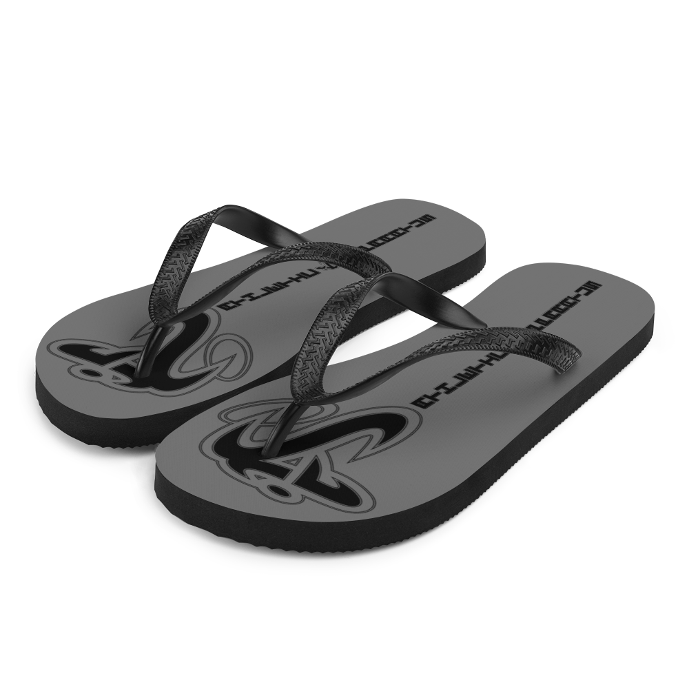 Athletic Apparatus Grey Black logo Flip-Flops - Athletic Apparatus