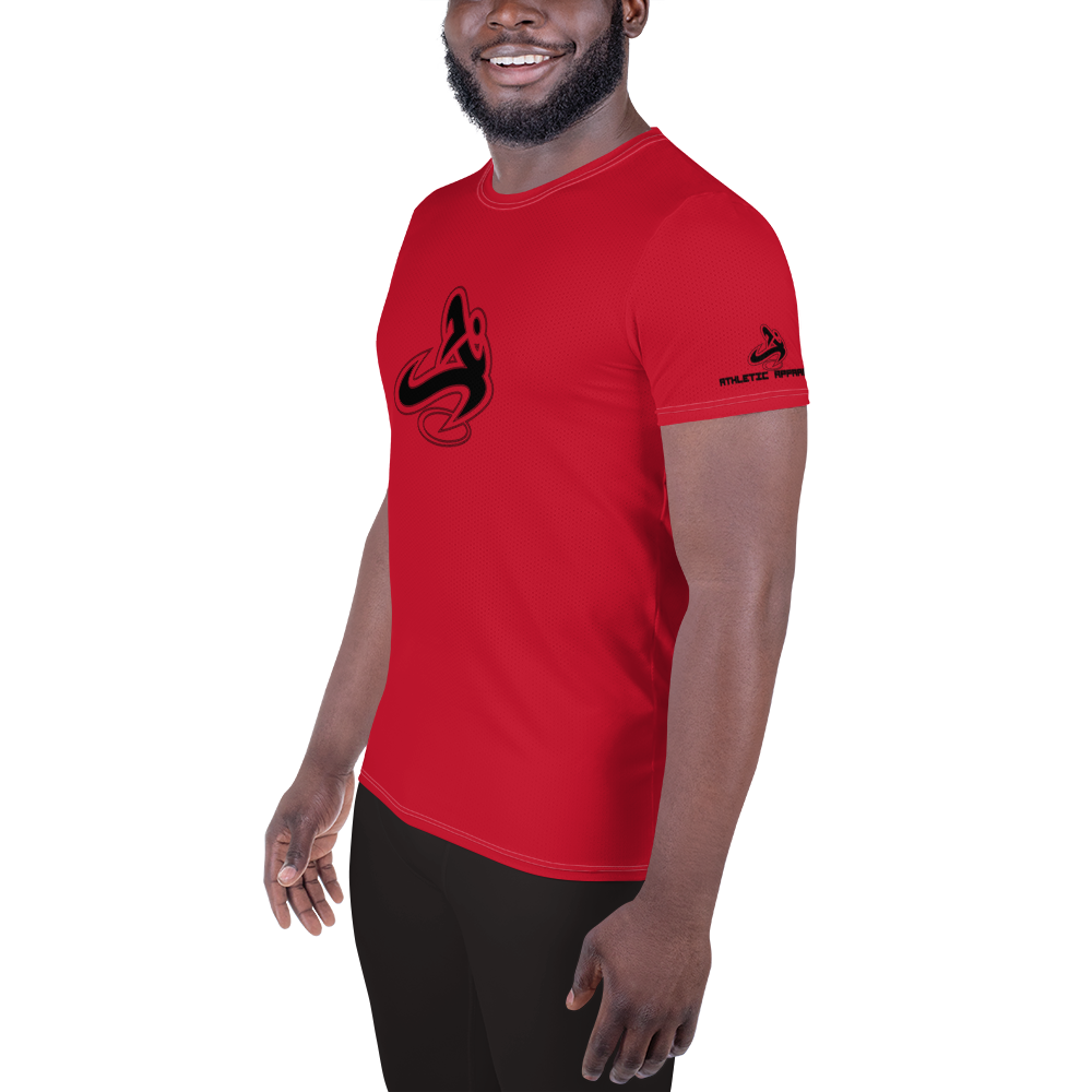 Athletic Apparatus Red Black logo White Stitch Men's Athletic T-shirt - Athletic Apparatus