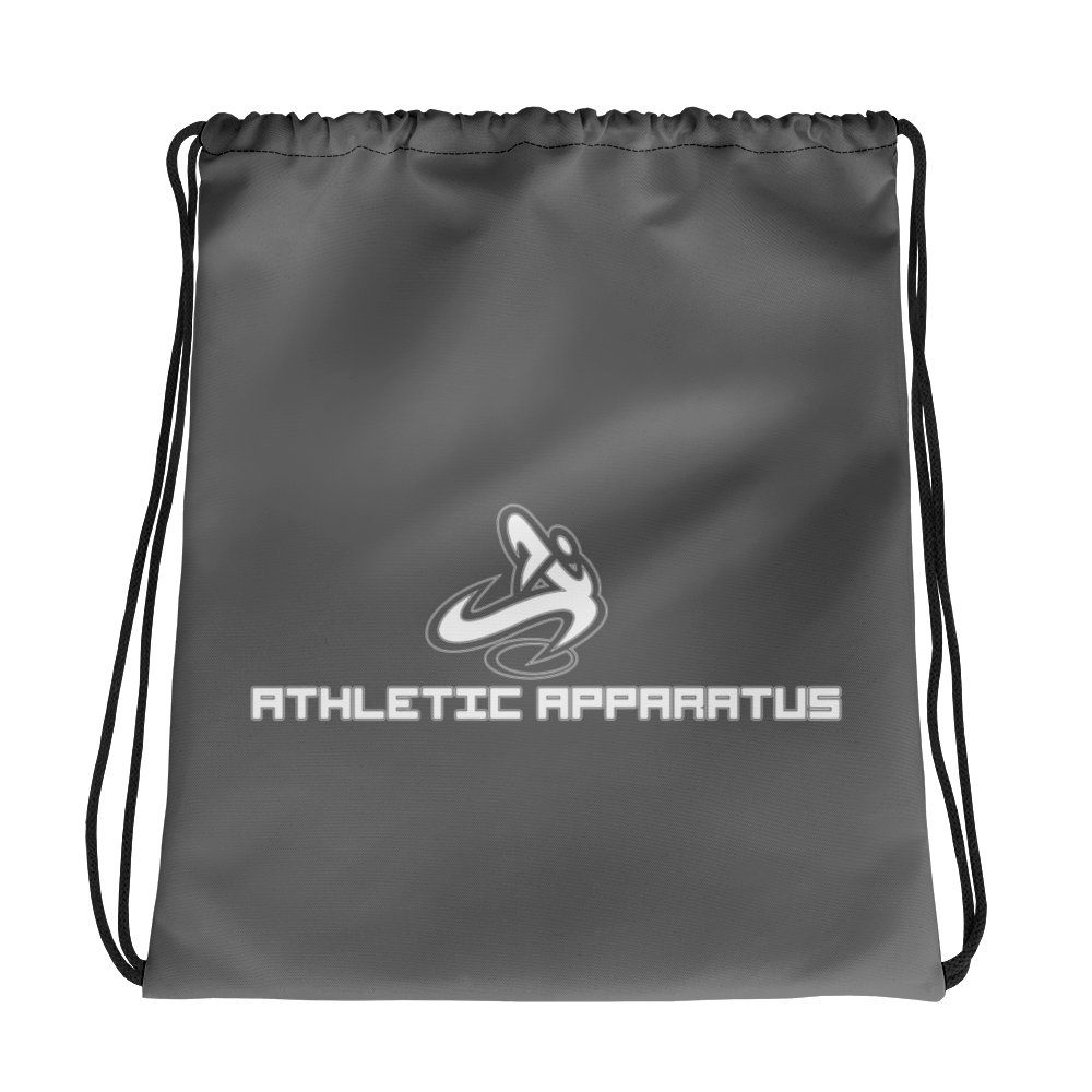 Athletic Apparatus Grey White Logo V1 Drawstring bag - Athletic Apparatus