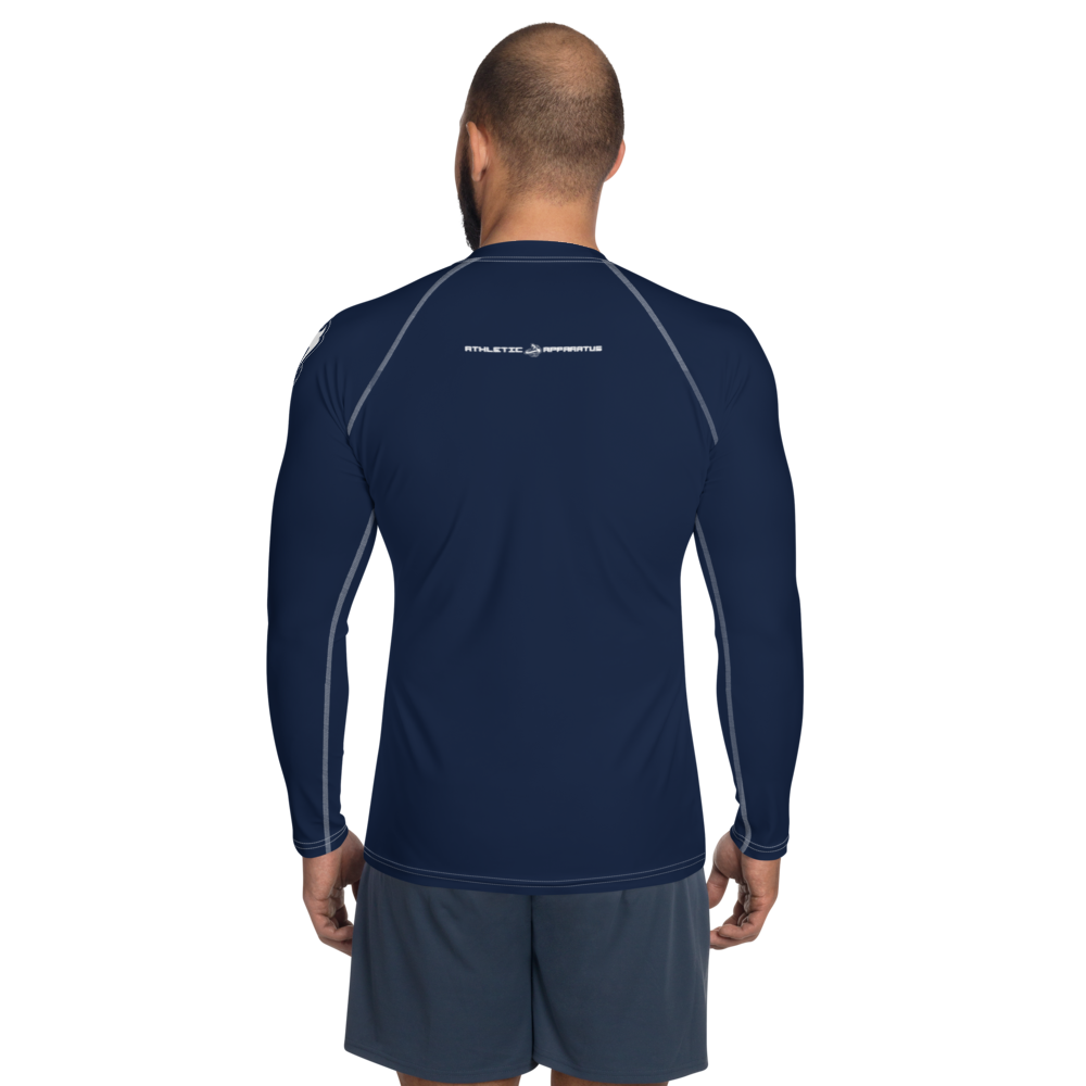 
                      
                        Athletic Apparatus Navy White logo White stitch Men's Rash Guard - Athletic Apparatus
                      
                    