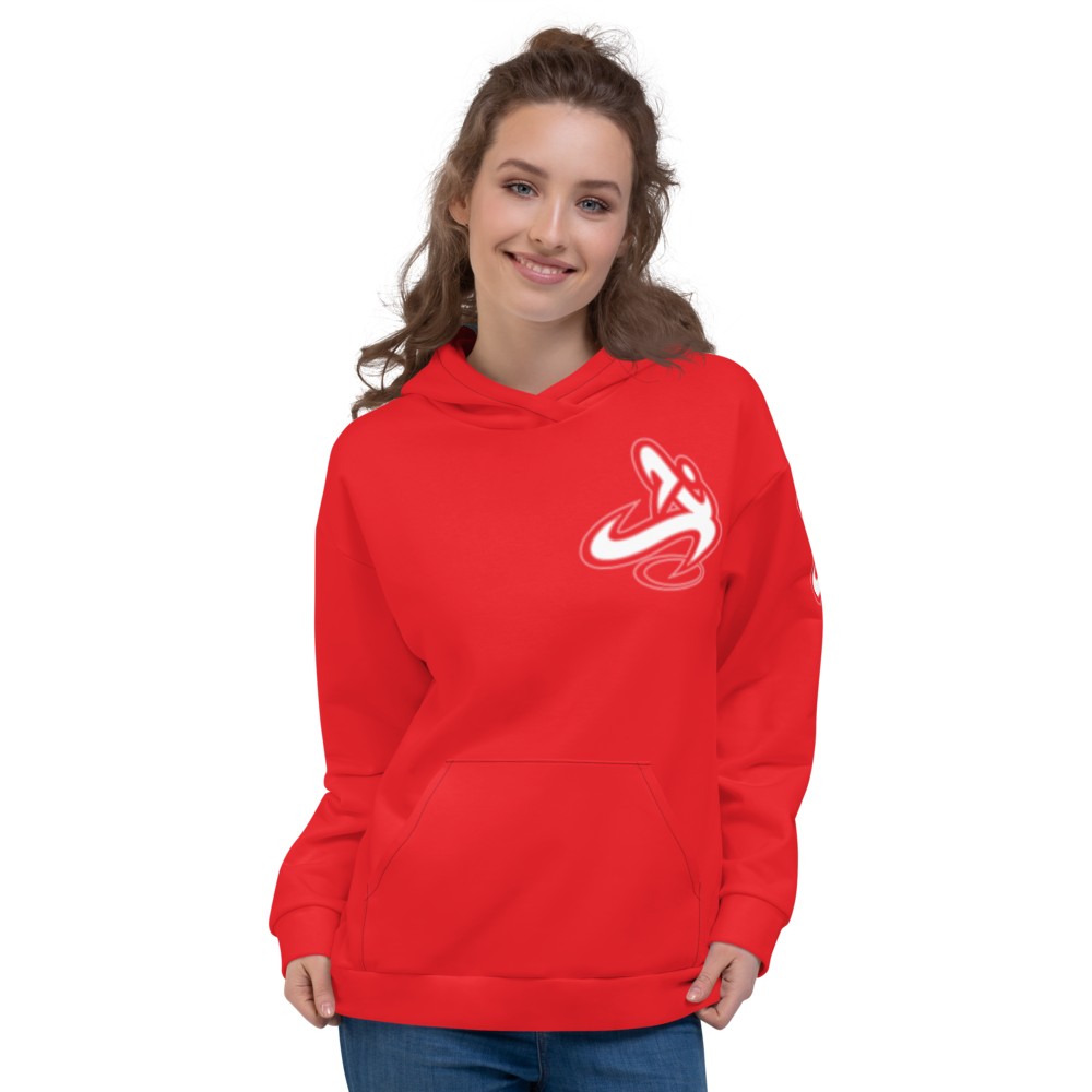 Athletic Apparatus Red 1 White Logo Unisex Hoodie - Athletic Apparatus