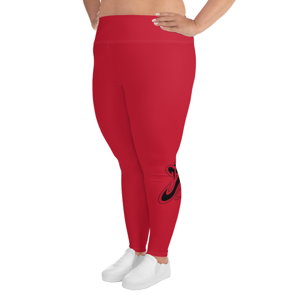 Athletic Apparatus Red Black logo White stitch V3 Plus Size Leggings - Athletic Apparatus