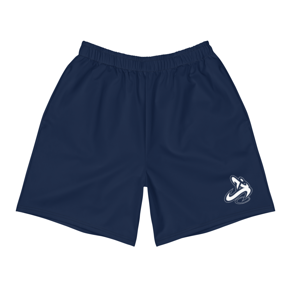 Athletic Apparatus Navy Blue White logo Men's Athletic Long Shorts - Athletic Apparatus