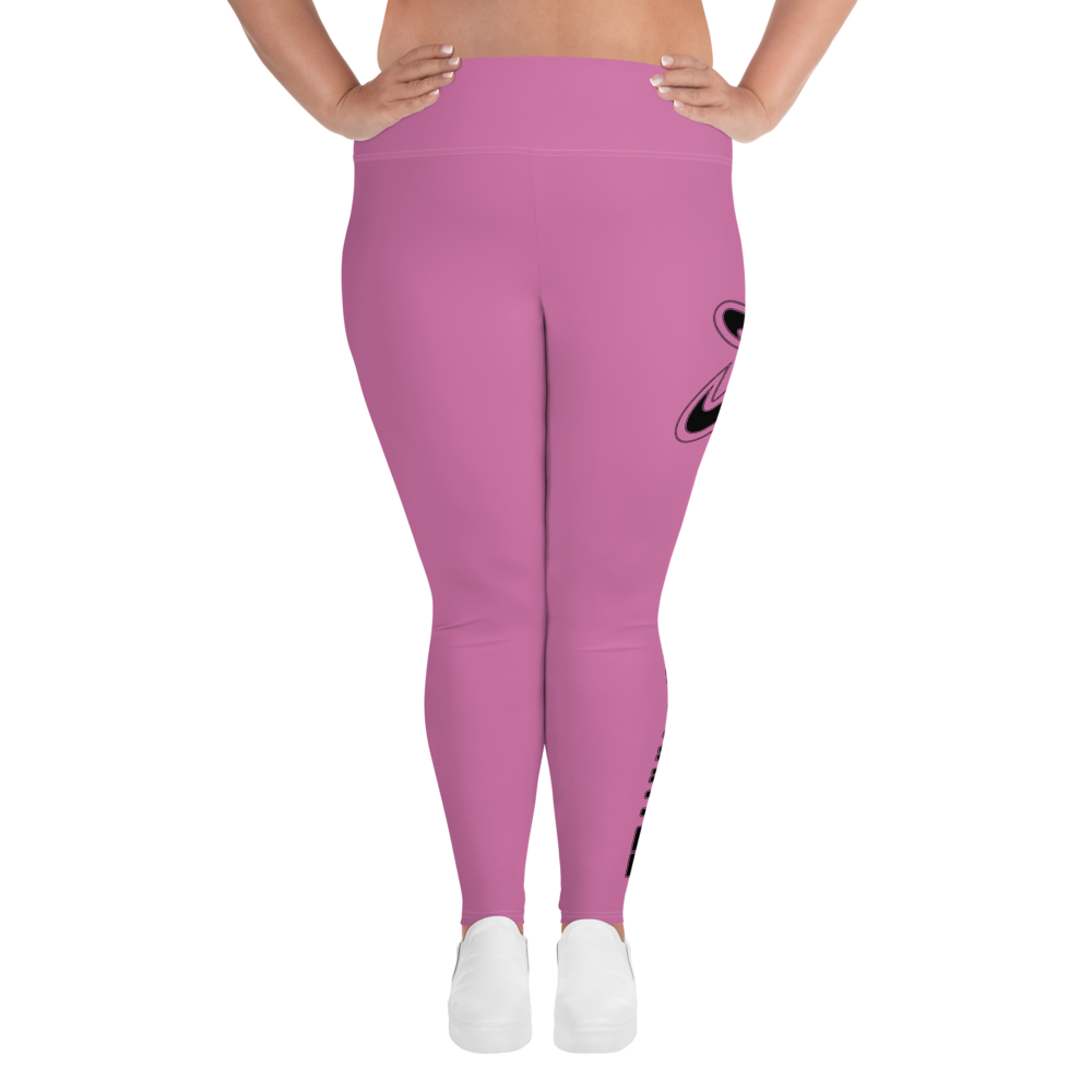 Athletic Apparatus Pink 1 Black logo White stitch Plus Size Leggings - Athletic Apparatus