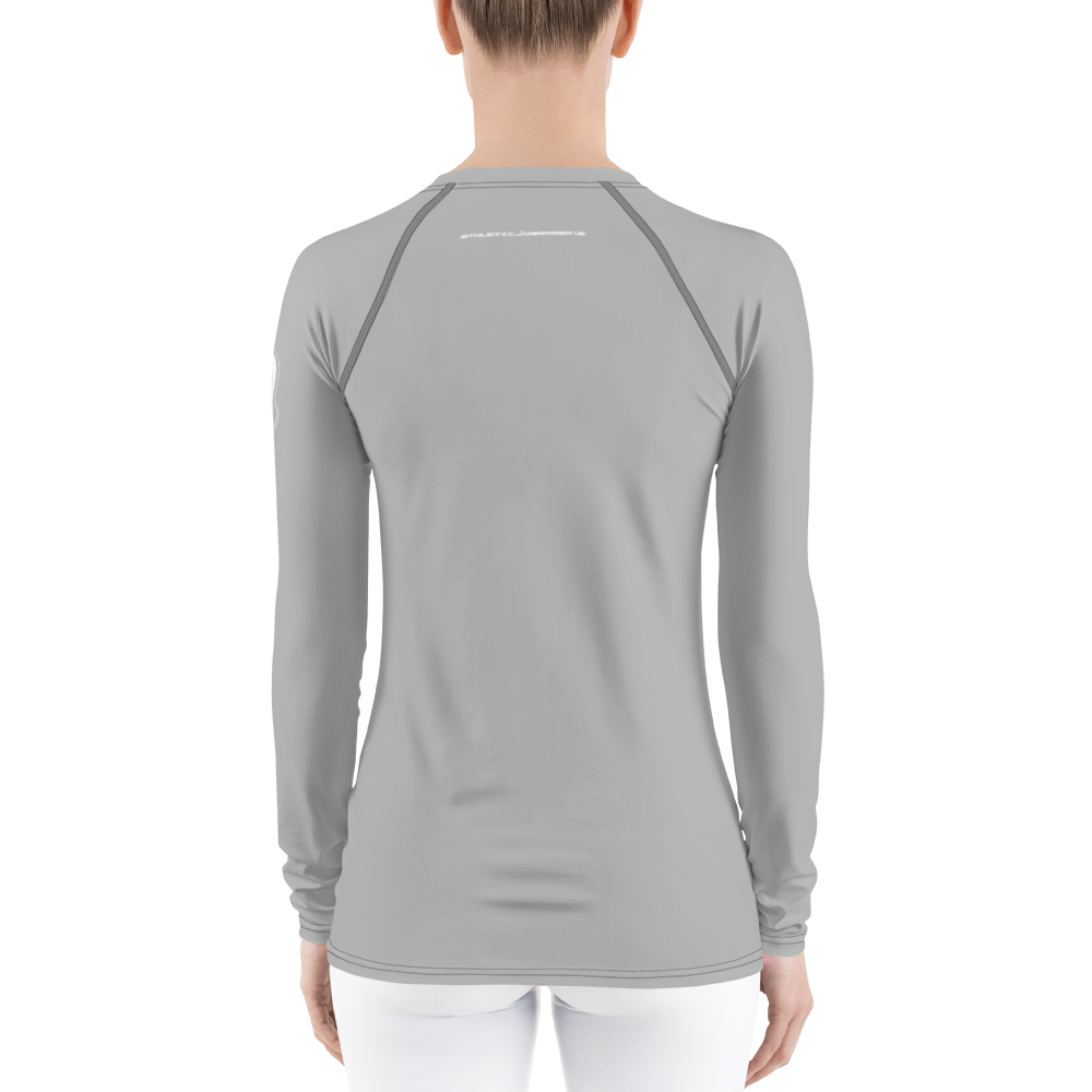 
                      
                        Athletic Apparatus Grey 2 White logo Women's Rash Guard - Athletic Apparatus
                      
                    