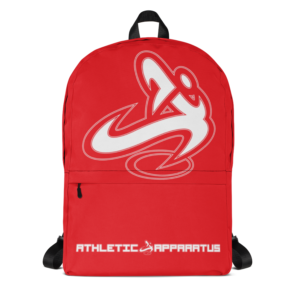 Athletic Apparatus Red 1 White logo Backpack - Athletic Apparatus