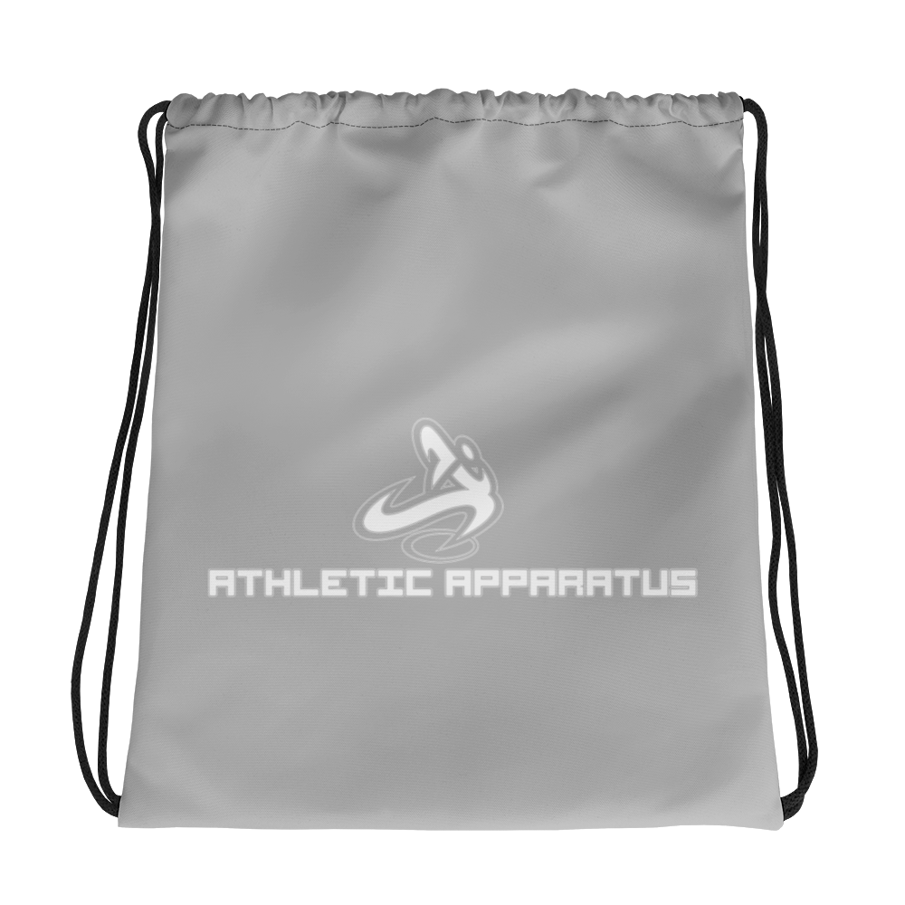 Athletic Apparatus Grey 2 White Logo V1 Drawstring bag - Athletic Apparatus