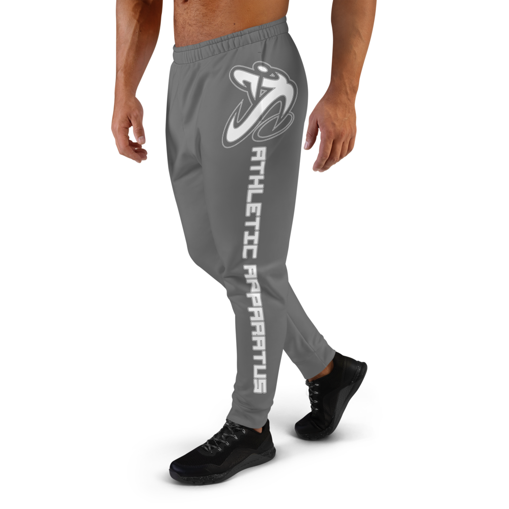 Athletic Apparatus Grey White Logo V1 Men's Joggers - Athletic Apparatus