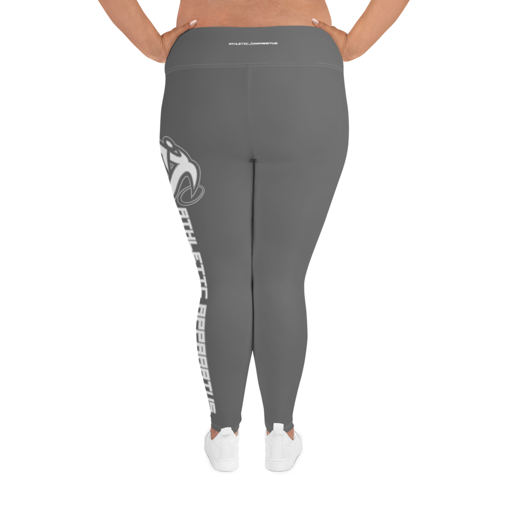 
                      
                        Athletic Apparatus Grey White logo White stitch Plus Size Leggings - Athletic Apparatus
                      
                    