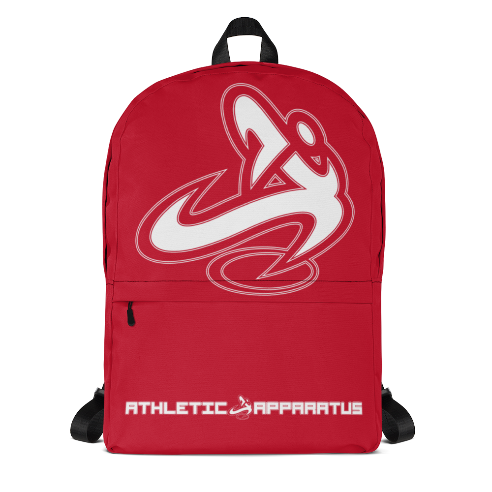 Athletic Apparatus Red White logo Backpack - Athletic Apparatus