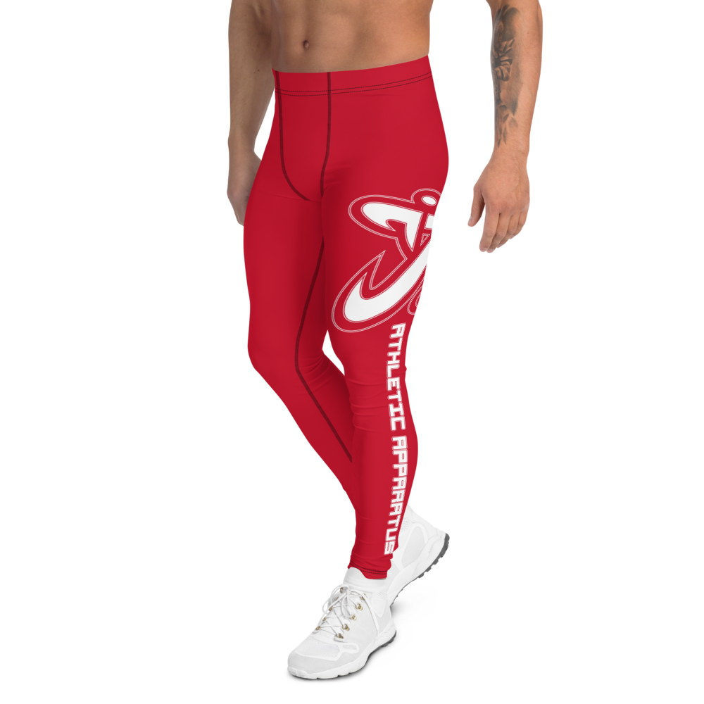 Athletic Apparatus Red White logo V2 Men's Leggings - Athletic Apparatus