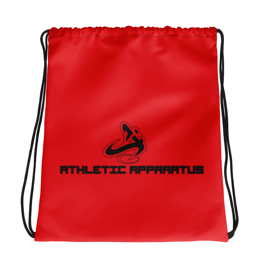 Athletic Apparatus Red 1 Black Logo V2 Drawstring bag - Athletic Apparatus