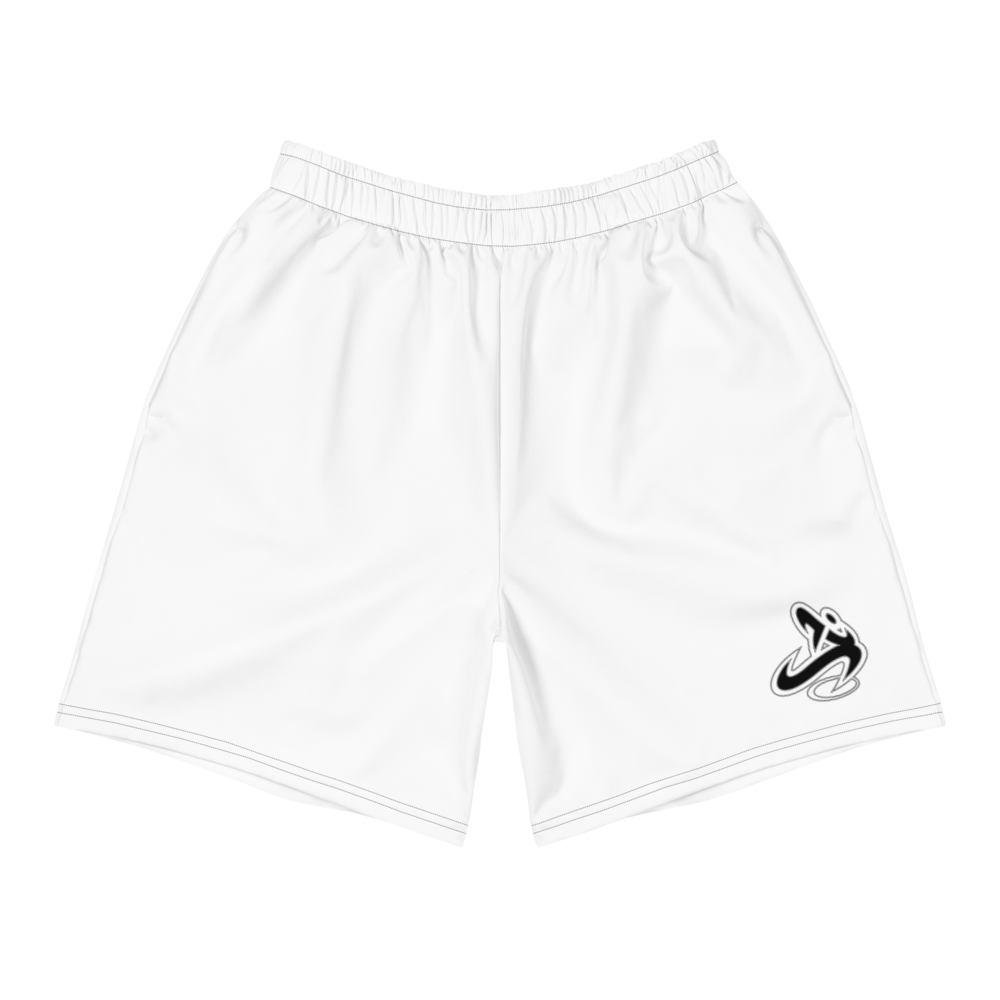 Athletic Apparatus White Black Logo Men's Athletic Long Shorts - Athletic Apparatus