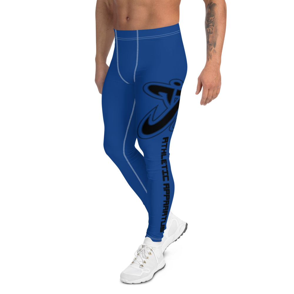 Athletic Apparatus Blue 2 Black logo White stitch V2 Men's Leggings - Athletic Apparatus