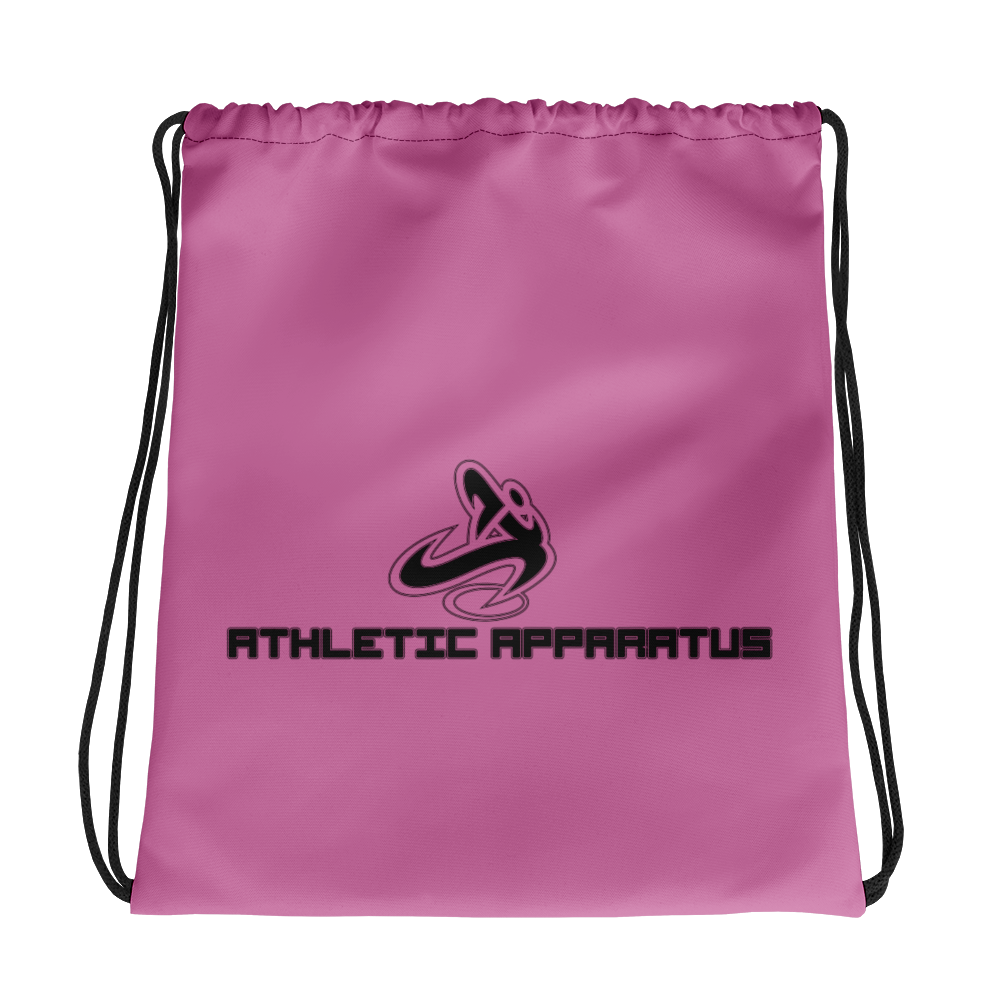 Athletic Apparatus Pink 1 Black Logo V2 Drawstring bag - Athletic Apparatus