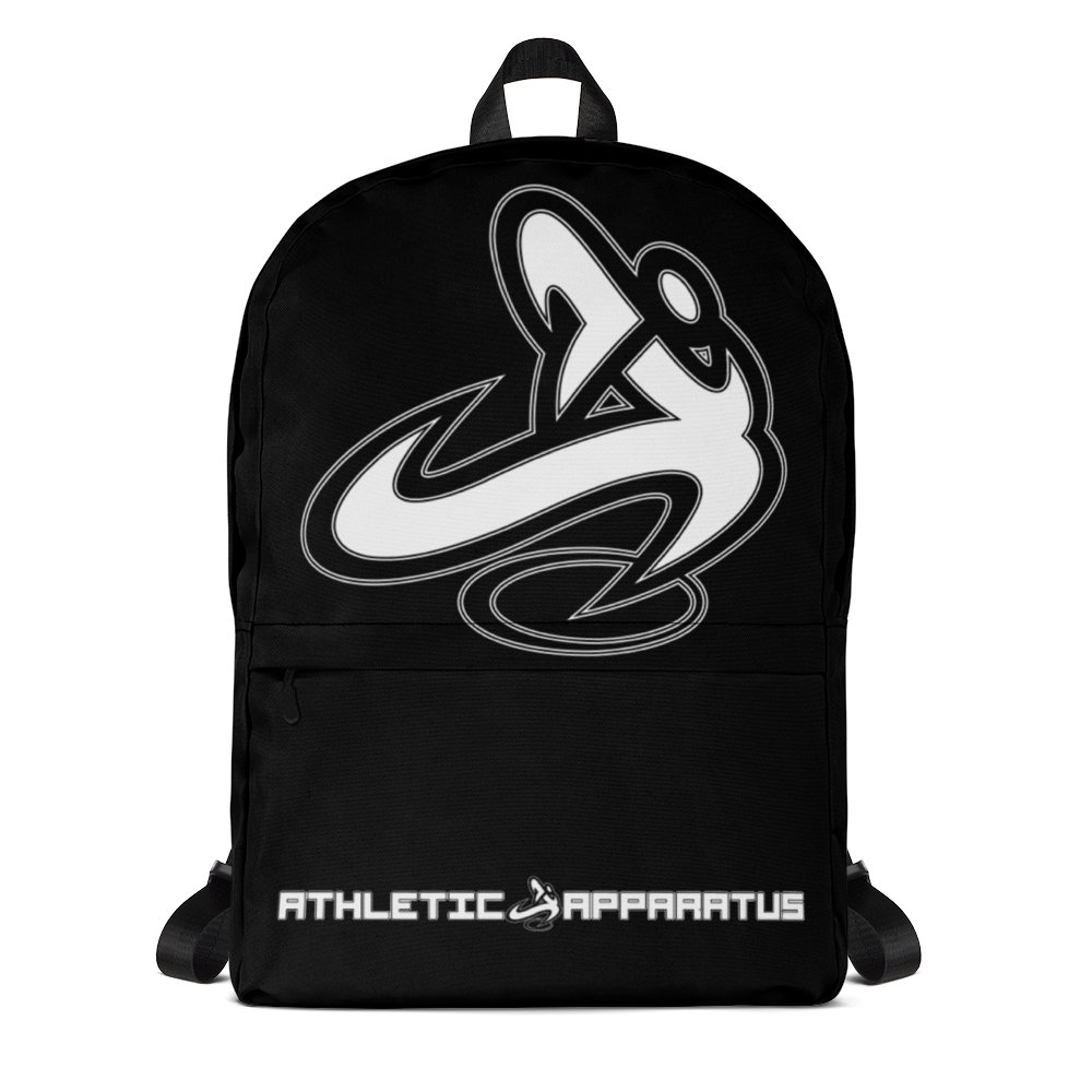 Athletic Apparatus Black White logo Backpack - Athletic Apparatus