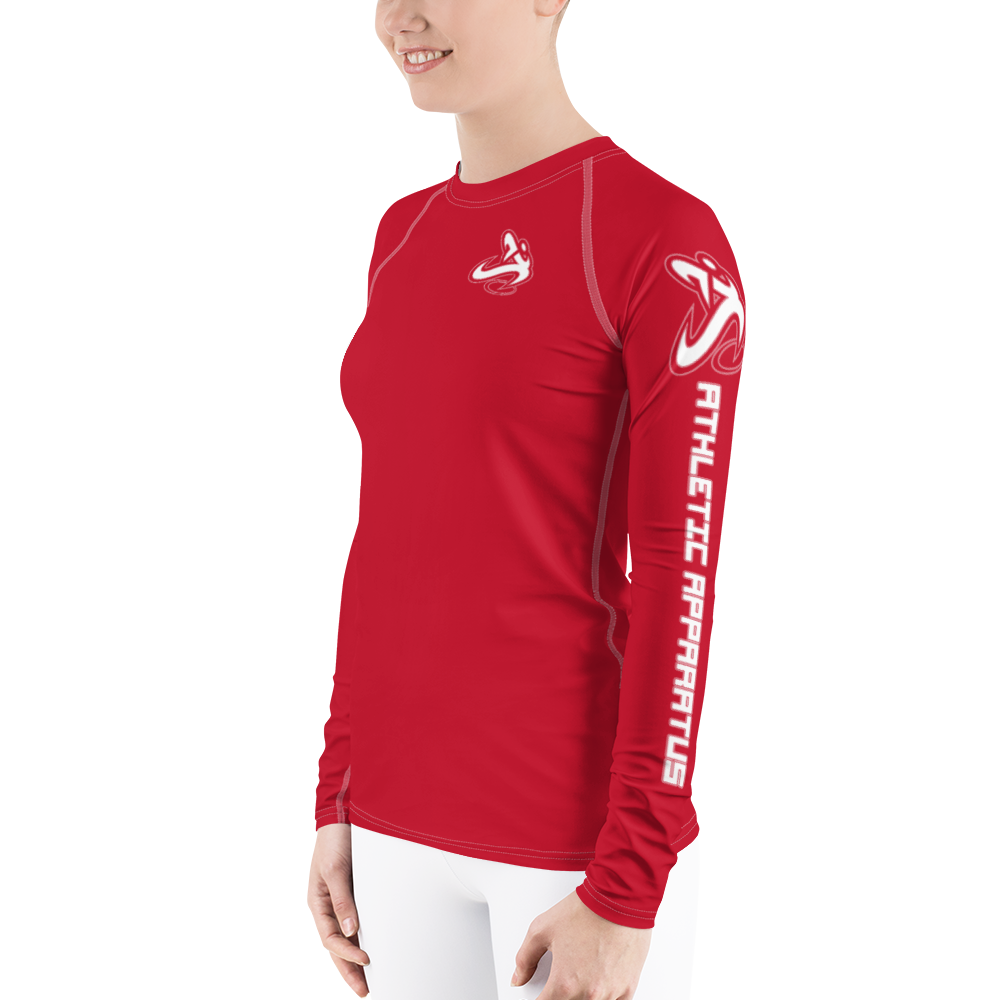 Athletic Apparatus Red White stitch Women's Rash Guard - Athletic Apparatus