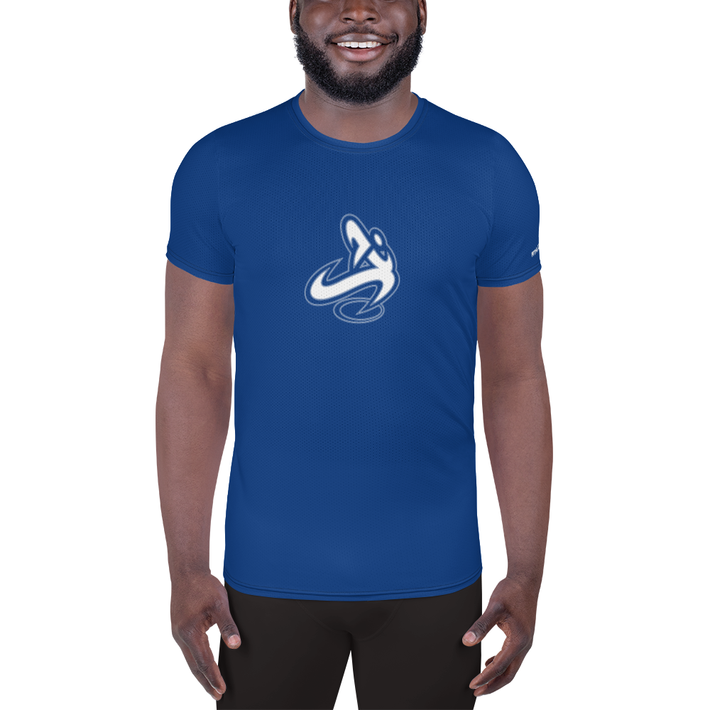 
                      
                        Athletic Apparatus Blue 2 White logo Men's Athletic T-shirt - Athletic Apparatus
                      
                    